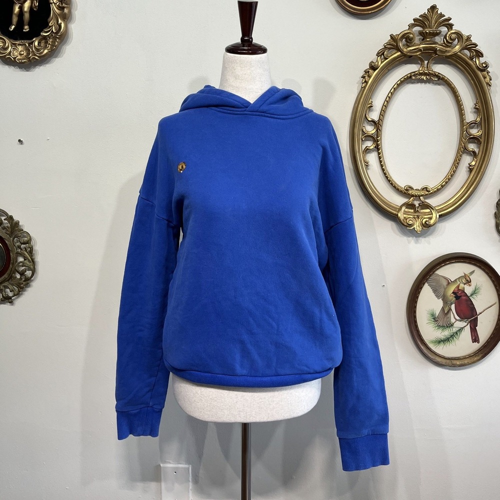 Way Forward NYC Royal Blue Hoodie with‎ Embroidered Puppy Detail - Size Small